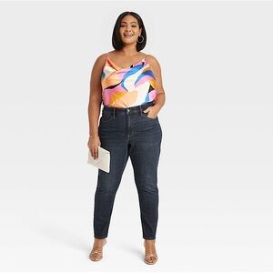 NWT Ava & Viv Women's High Rise  Dark Blue Skinny Jeans